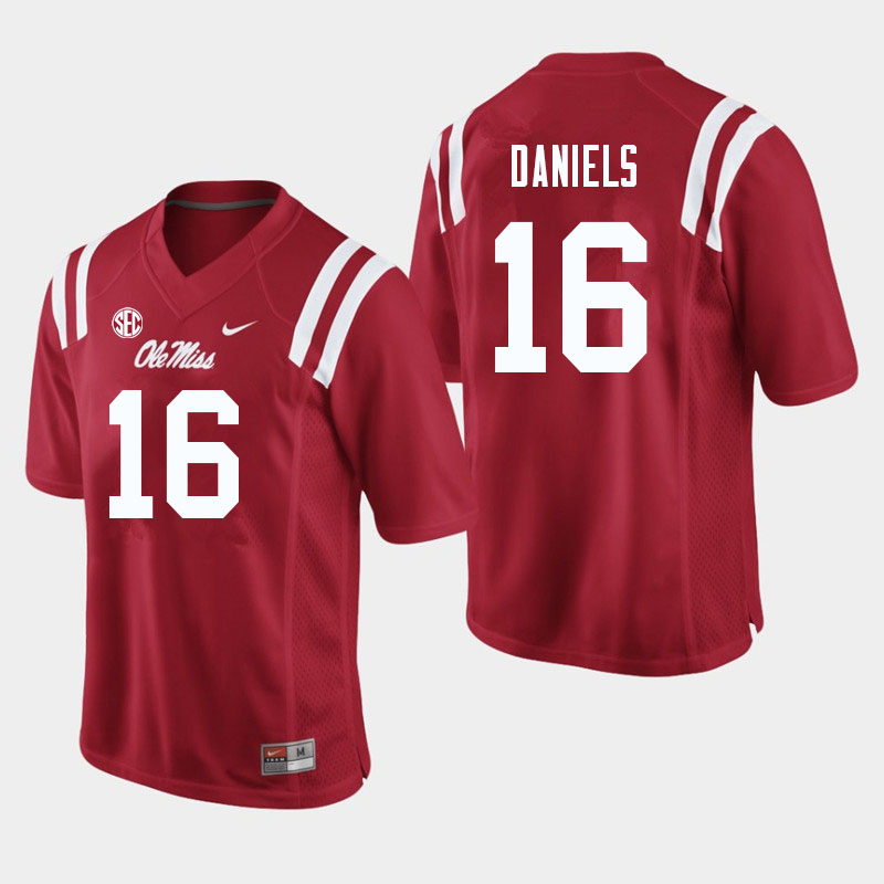 Men #16 MJ Daniels Ole Miss Rebels College Football Jerseys Sale-Red - Click Image to Close